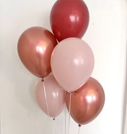 Ballonnentros gevuld met helium: Dusk roze - Beige - Merlot