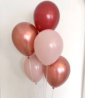 Ballonnentros gevuld met helium: Dusk roze - Beige - Merlot