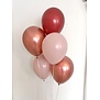 Ballonnentros gevuld met helium: Dusk roze - Beige - Merlot