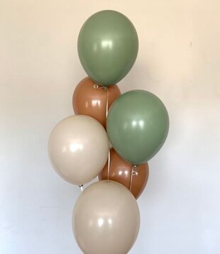 Ballonnentros gevuld met heluim: Olijfgroen - Beige - Koffie