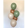 Ballonnentros gevuld met heluim: Olijfgroen - Beige - Koffie