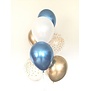 Ballonnentros gevuld met helium: Reflex blauw- confetti - wit