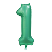 Cijferballon XXL | 1 Satijn groen