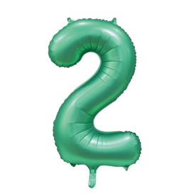 Cijferballon XXL | 2 satijn groen