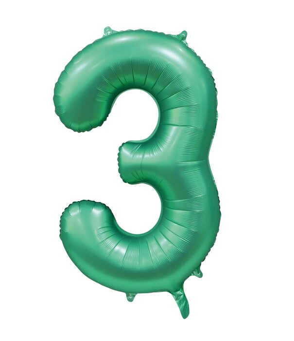 Cijferballon XXL | 3 Satijn groen