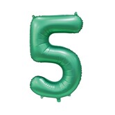 Cijferballon XXL | 5 Satijn groen