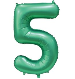 Cijferballon XXL | 5 Satijn groen