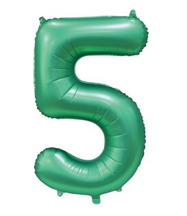 Cijferballon XXL | 5 Satijn groen