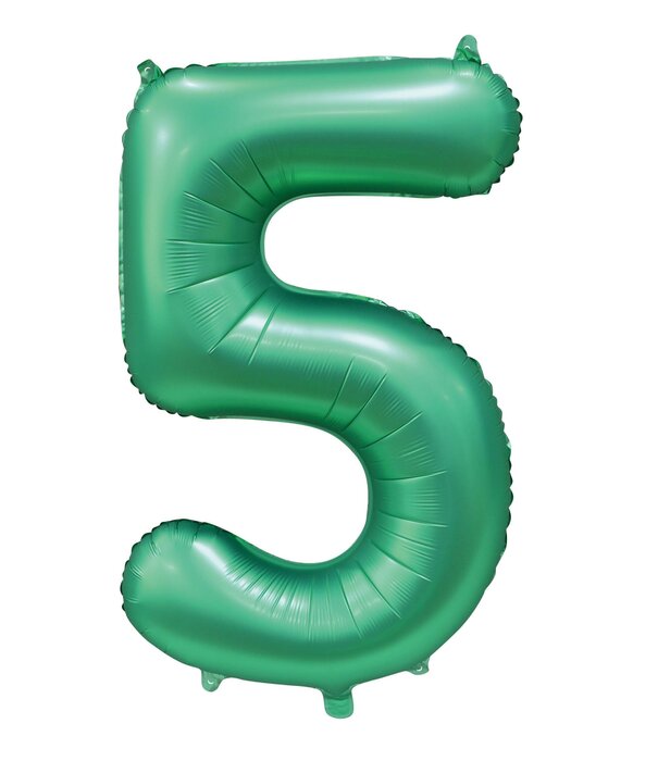 Cijferballon XXL | 5 Satijn groen
