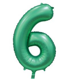 Cijferballon XXL | 6 Satijn groen