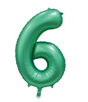 Cijferballon XXL | 6 Satijn groen