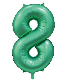 Cijferballon XXL | 8 Satijn groen