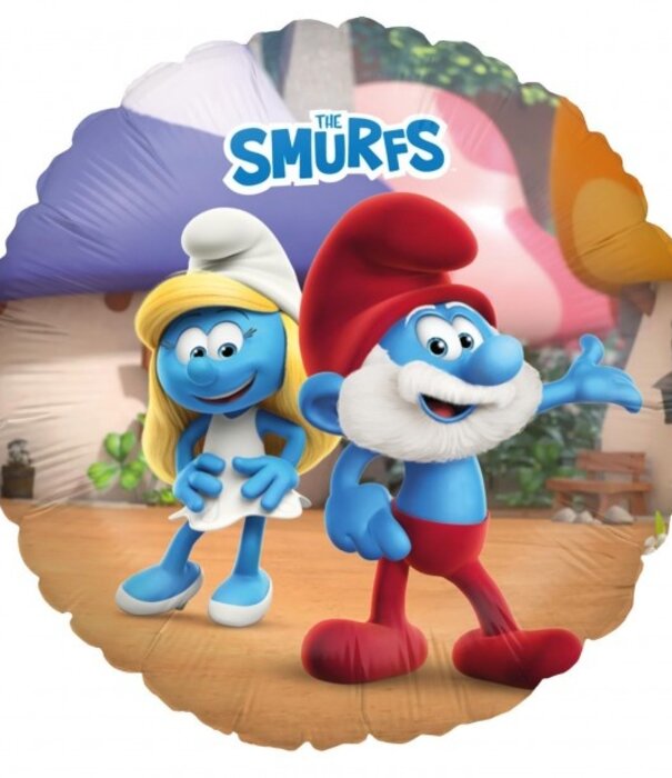 Folieballon grote smurf & smurfin