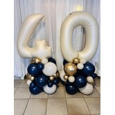 Cijfertoren Blauw - goud - Beige