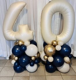 Cijfertoren Blauw - goud - Beige