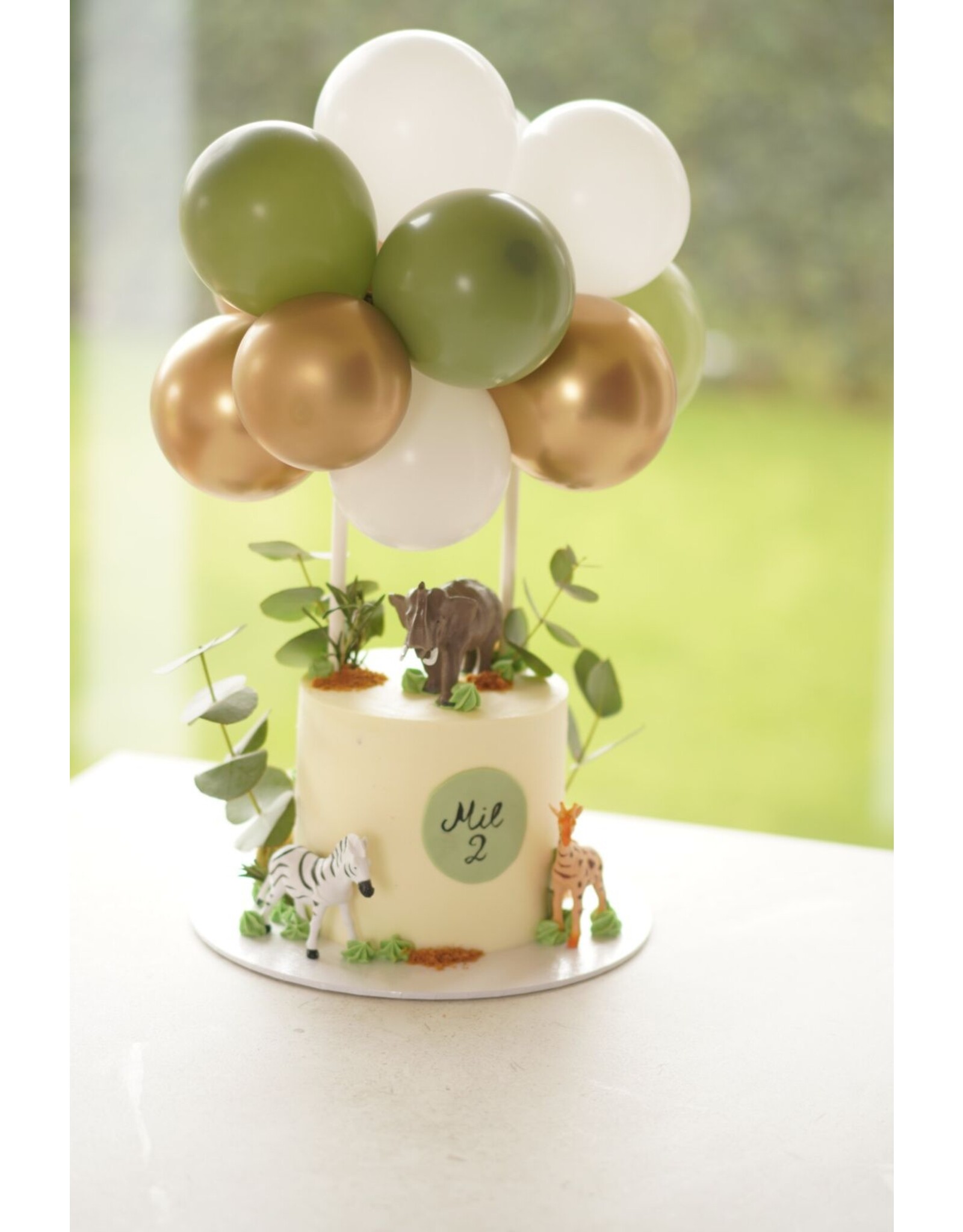 Mini ballonnenboog taarttopper (kies je eigen kleur)