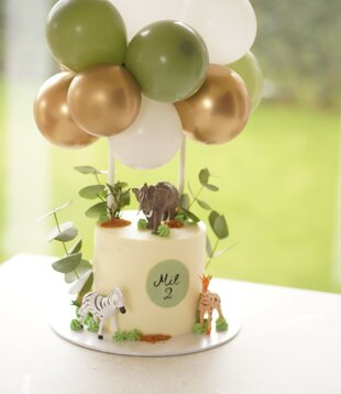 Mini ballonnenboog taarttopper (kies je eigen kleur)