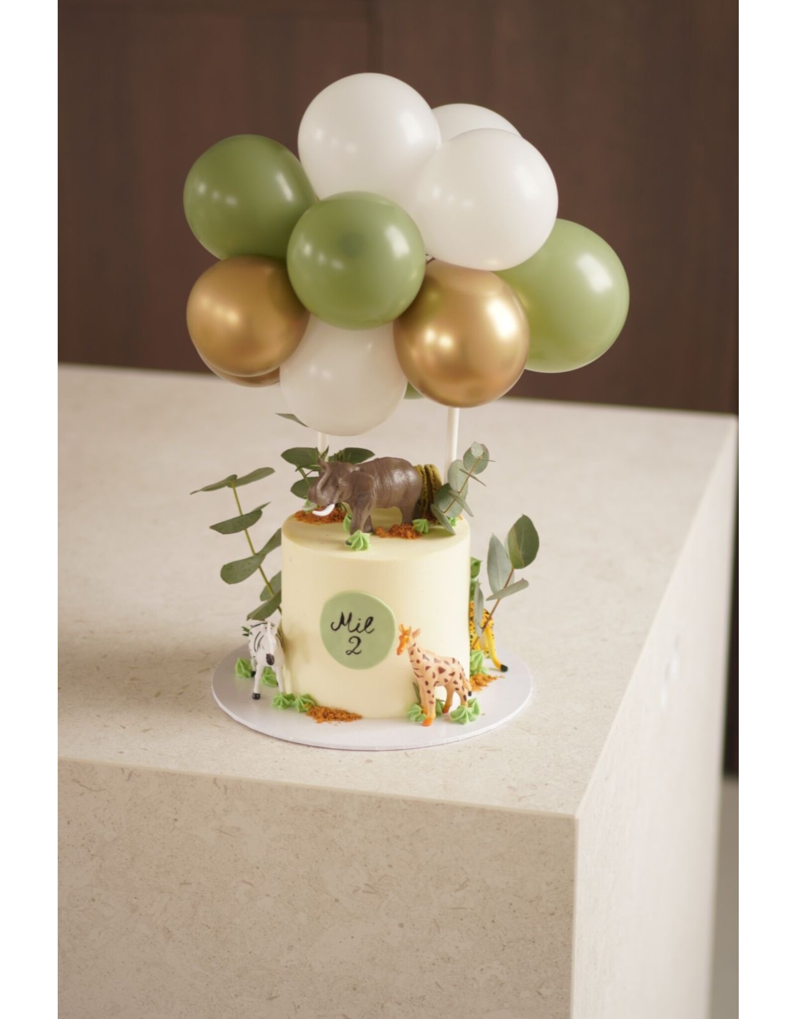 Mini ballonnenboog taarttopper (kies je eigen kleur)