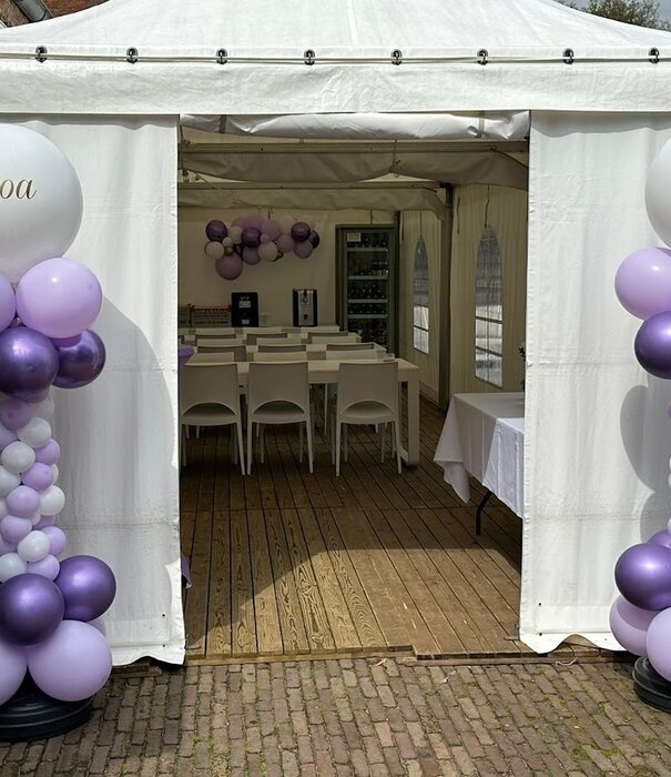 luxe ballonnenpilaar met naam
