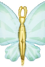 Folieballon vlinder - mint - 102 cm