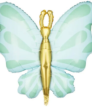 Folieballon vlinder - mint - 102 cm