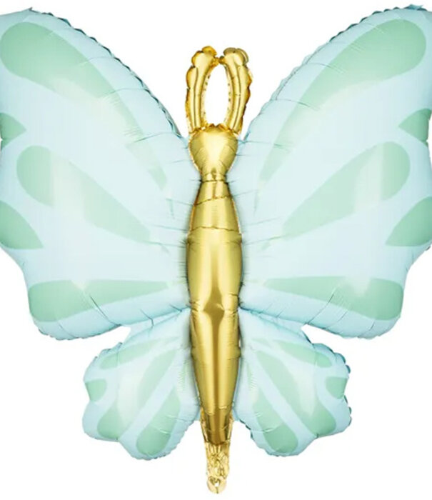 Folieballon vlinder - mint - 102 cm