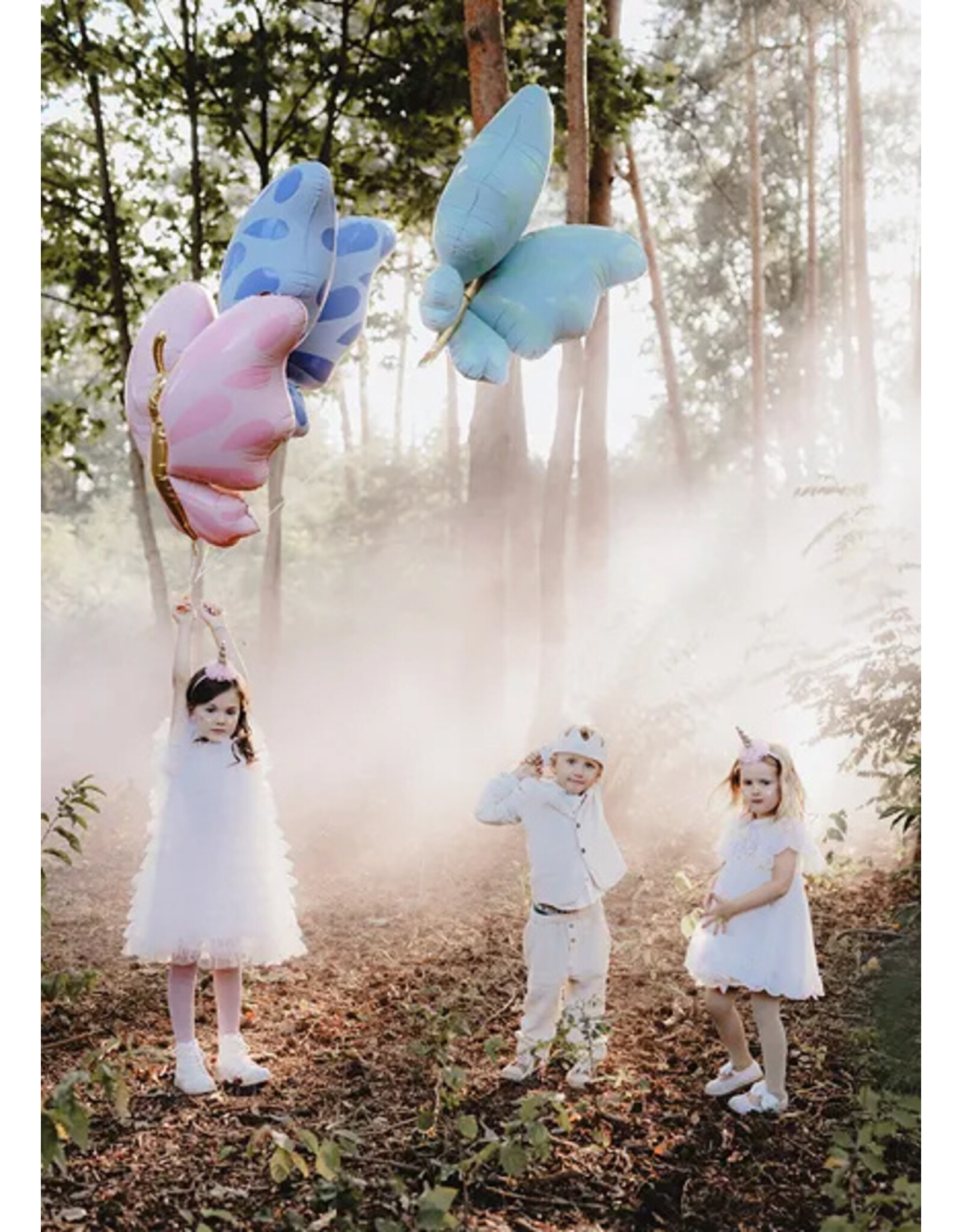 Folieballon vlinder - mint - 102 cm
