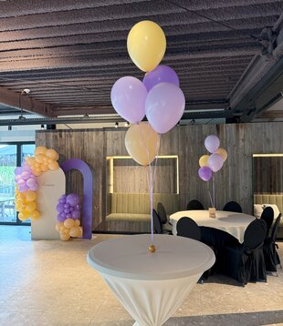 Ballonnentros gevuld met helium lila - paars - peach