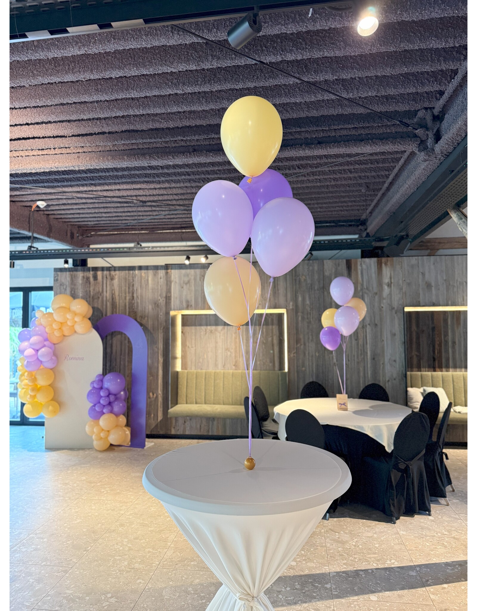 Ballonnentros gevuld met helium lila - paars - peach