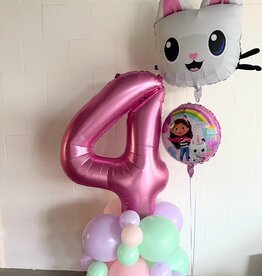 Ballonnentoren pastel | Cijfer roze