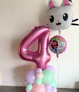 Ballonnentoren pastel | Cijfer roze