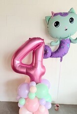 Ballonnentoren pastel | Cijfer roze