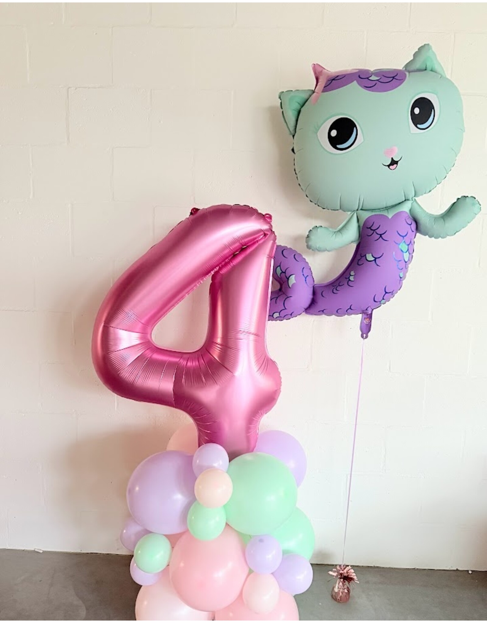 Ballonnentoren pastel | Cijfer roze