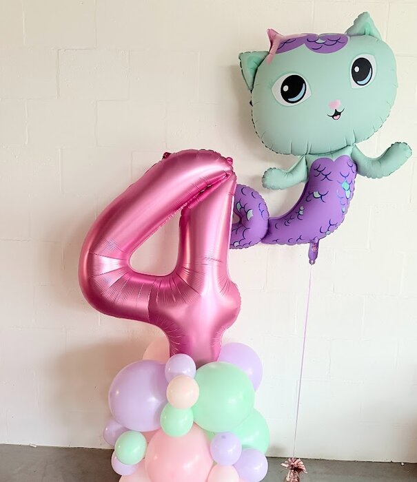 Ballonnentoren pastel | Cijfer roze