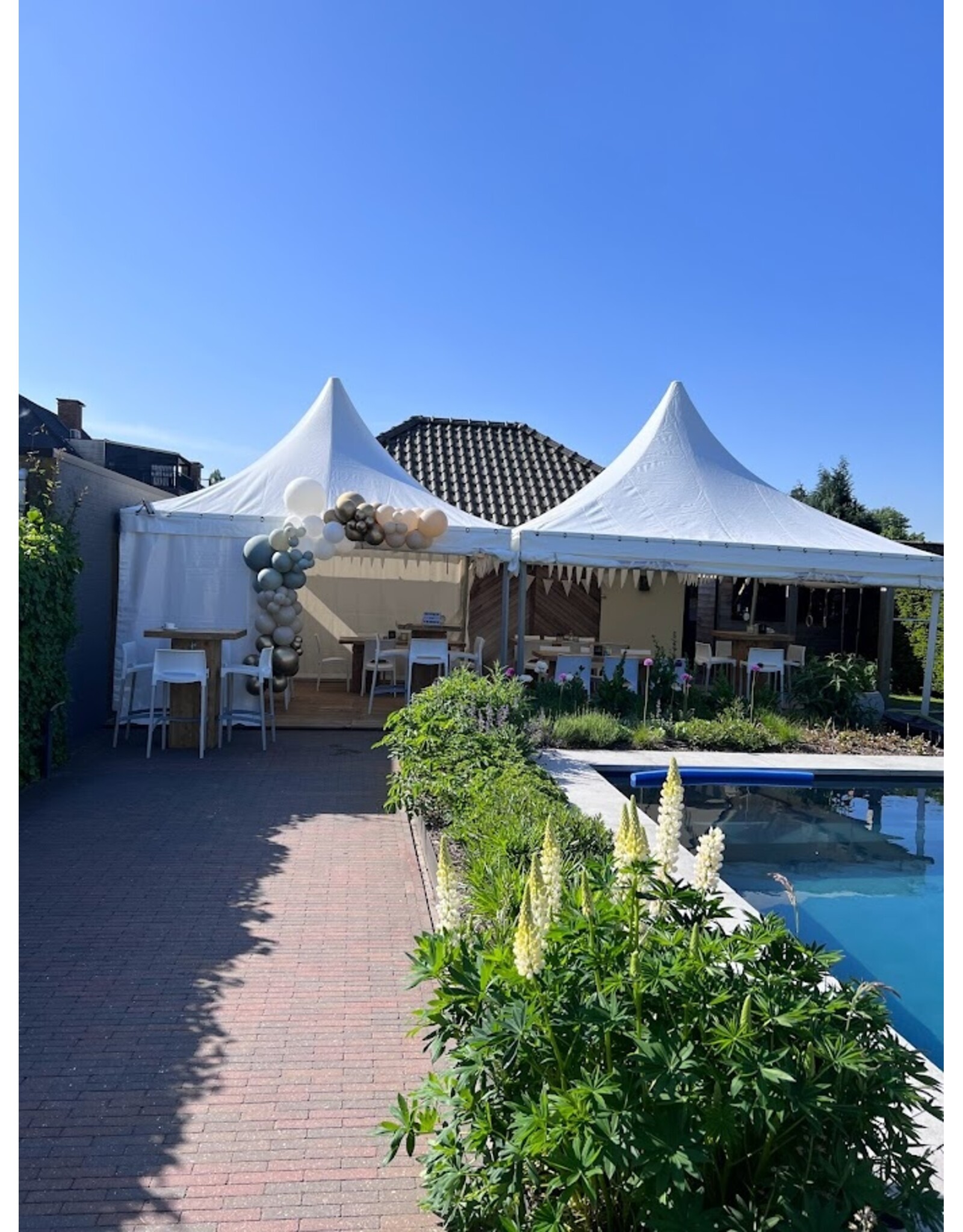 Ballonnenslinger | Blauw - wit - zilver