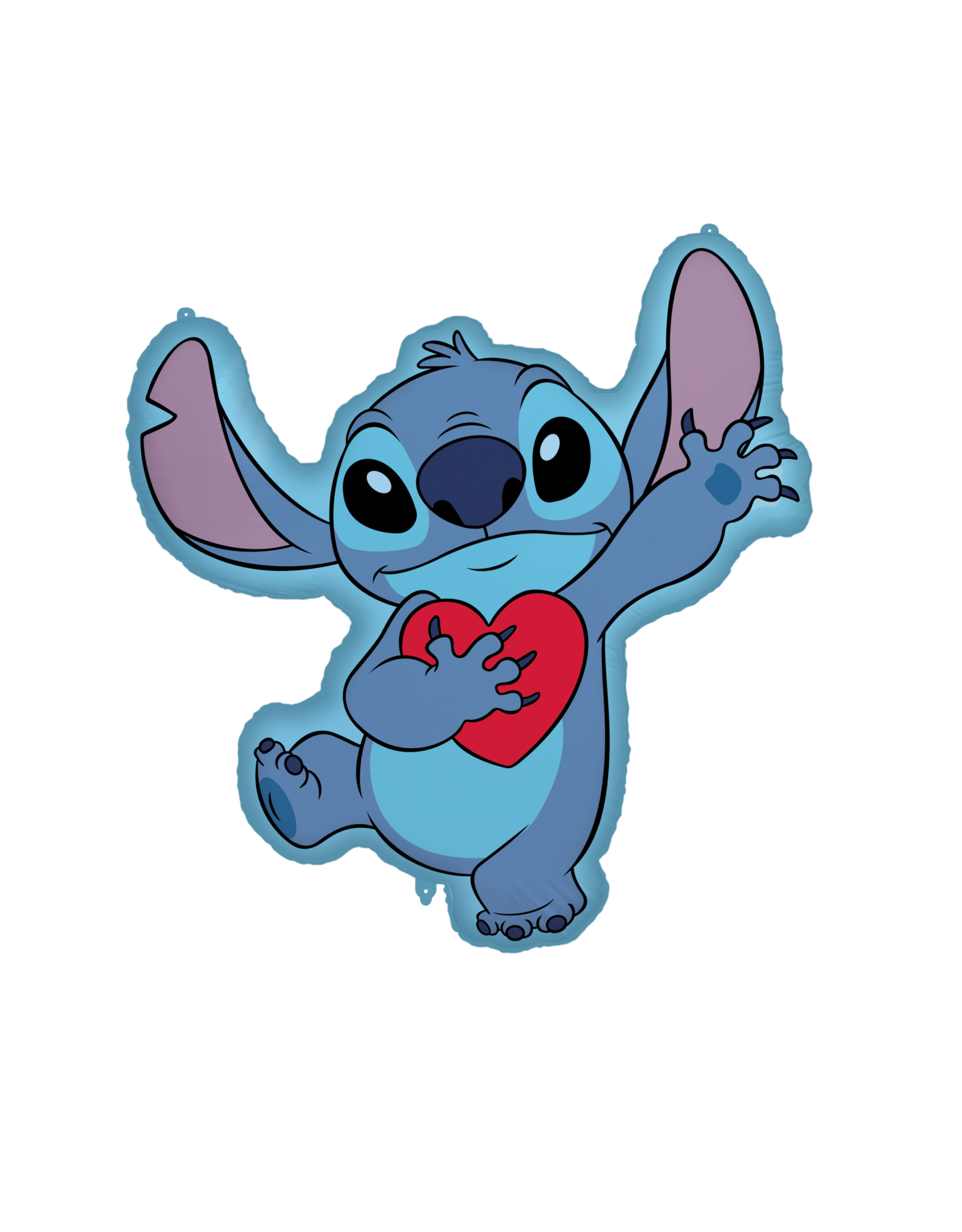 stitch folieballon met hartje / 80 cm