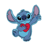 stitch folieballon met hartje / 80 cm