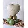 Cadeauballon met naam | Beige - olijfgroen