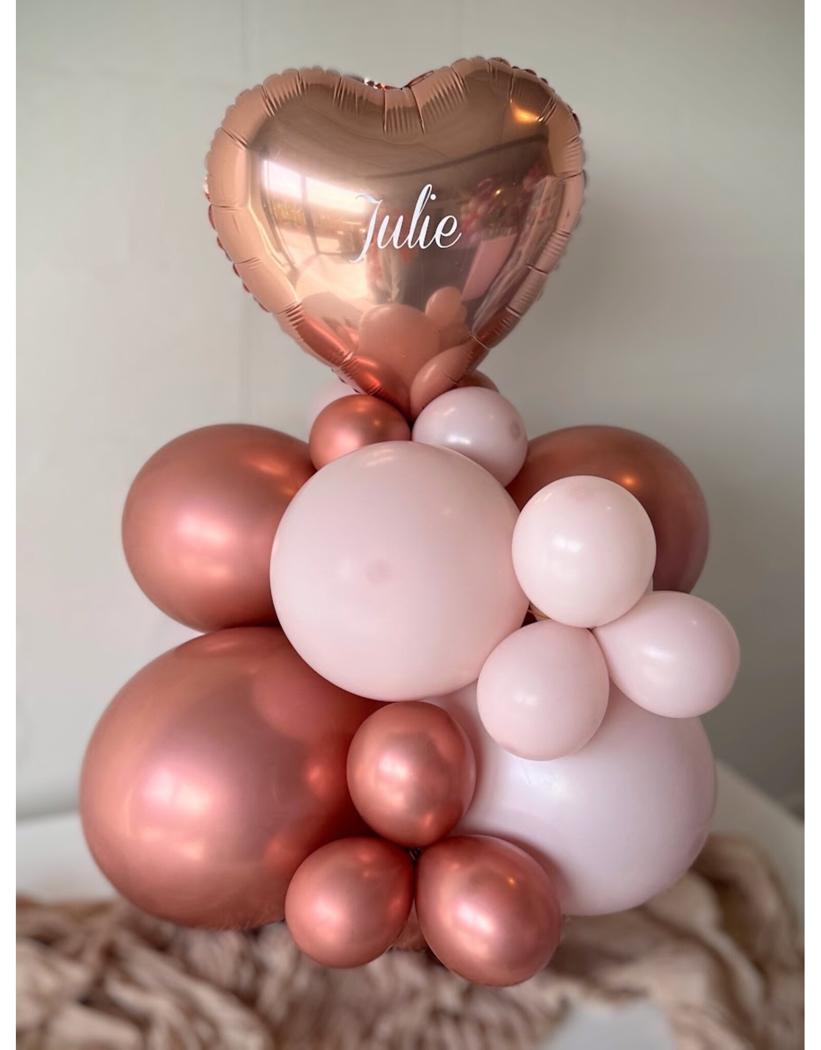 wowparty Ballonnentorentjes met naam & hartje