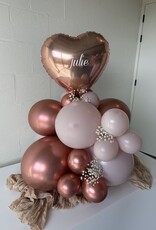 wowparty Ballonnentorentjes met naam & hartje