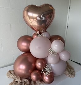 wowparty Ballonnentorentjes met naam & hartje