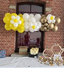 wowparty Ballonnenslinger | Madeliefje geel - wit - goud