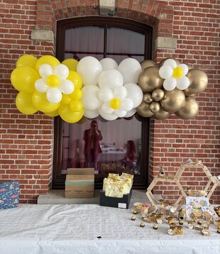 Ballonnenslinger | Madeliefje geel - wit - goud