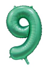 Cijferballon XXL | 9 satijn groen