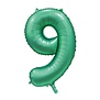Cijferballon XXL | 9 satijn groen