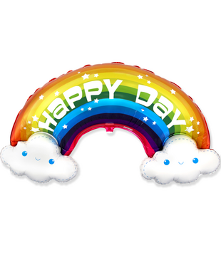 Folieballon regenboog Happy Day
