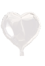 Folieballon wit hart 45 cm
