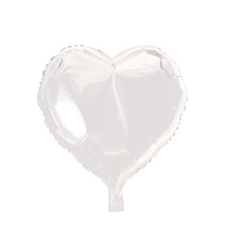 Folieballon wit hart 45 cm