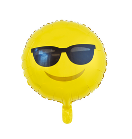 Folieballon Smiley met zonnebril - 45 cm