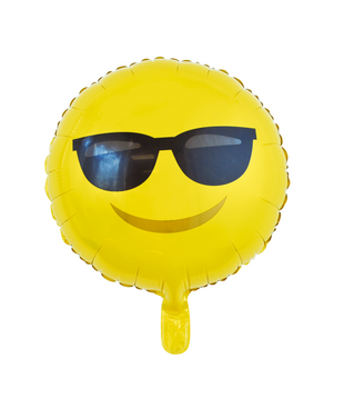Folieballon Smiley met zonnebril - 45 cm